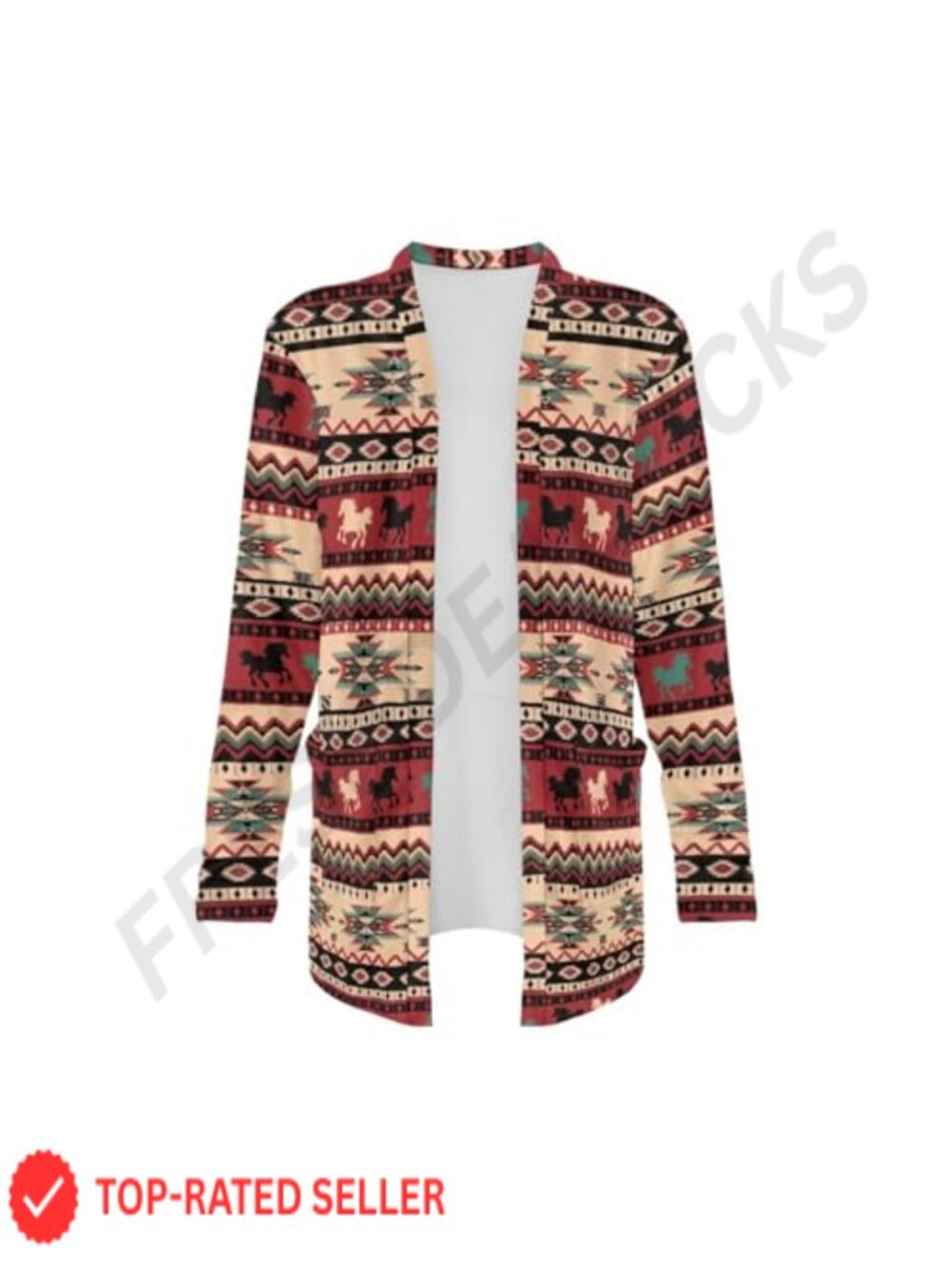Women's Open Front Cardigan with Pockets Long Sleeve Polyester Fall Casual
